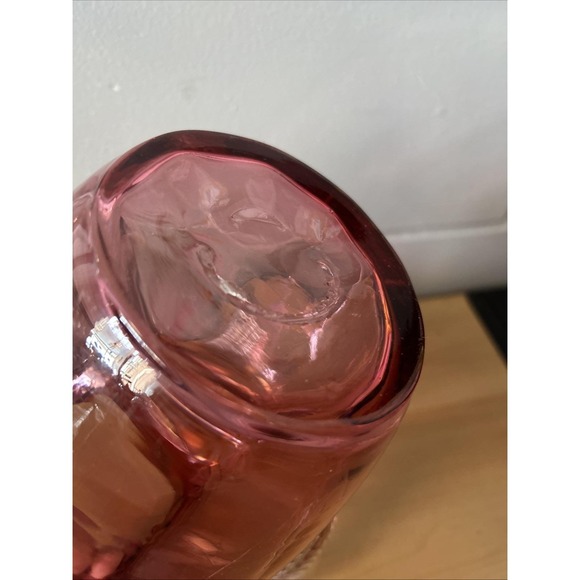 Fenton Cranberry Ruffled Glass‎ Pitcher - Picture 6 of 7